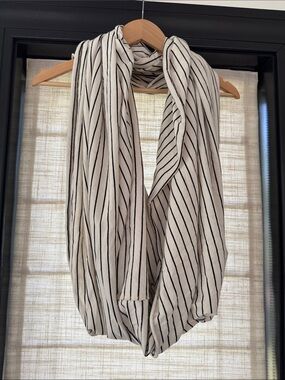 Striped Black & Cream Infinity Scarf